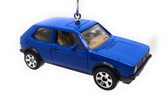 Volkswagen Golf MK1 Blue Christmas Ornament