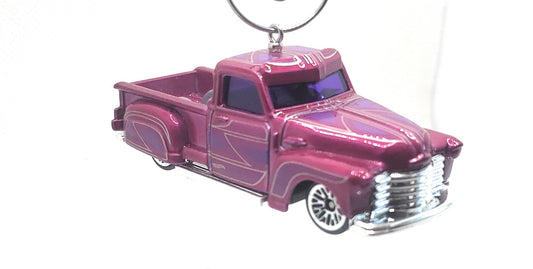 1950 Chevy 3100 Truck Purple with Designs Christmas Ornament