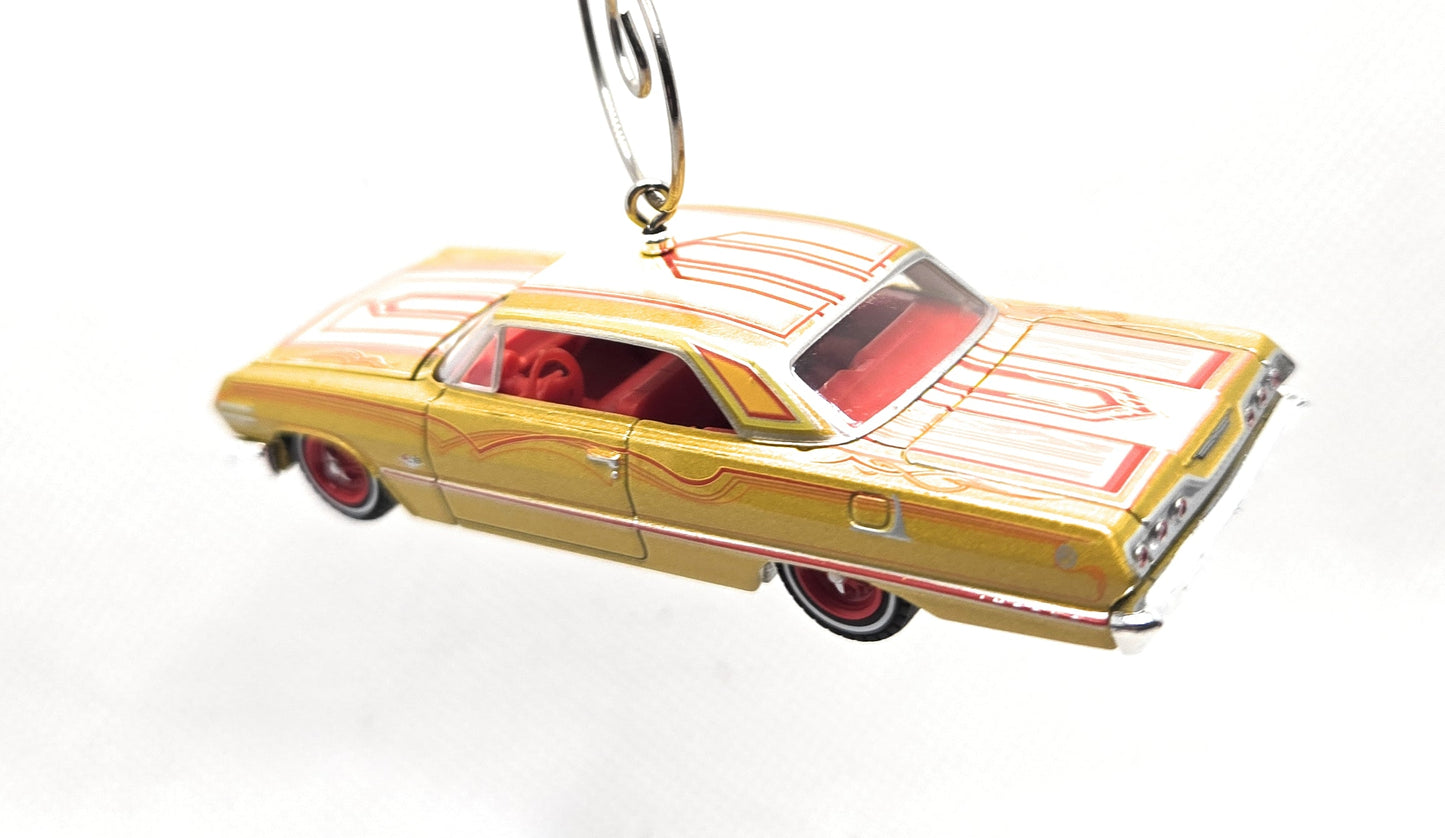 1963 Chevy Impala Lowrider Gold Christmas Ornament