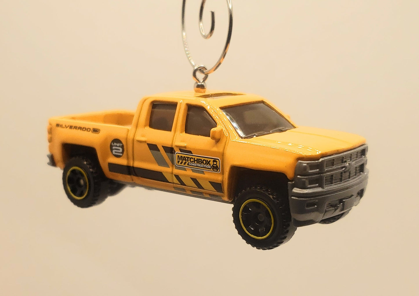 Chevy Silverado 1500 Yellow Christmas Ornament