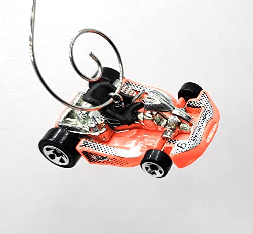 Christmas Ornament for Go Kart Race Car Neon Orange