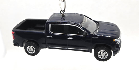 2023 Chevy Silverado High Country Blue Christmas Ornament