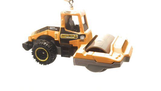 Road Roller Paver Yellow Gray Christmas Ornament