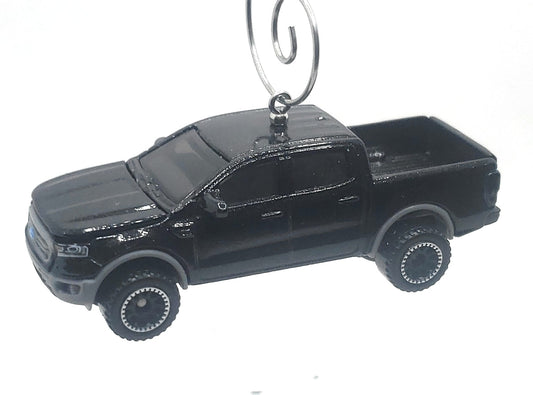 2019 Ford Ranger Pickup Truck Black Christmas Ornament