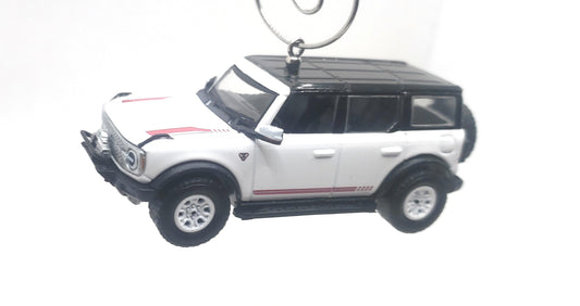 2021 Ford Bronco 66 White Black Christmas Ornament