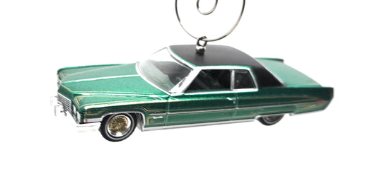 1971 Cadillac Coupe Deville Green Christmas Ornament