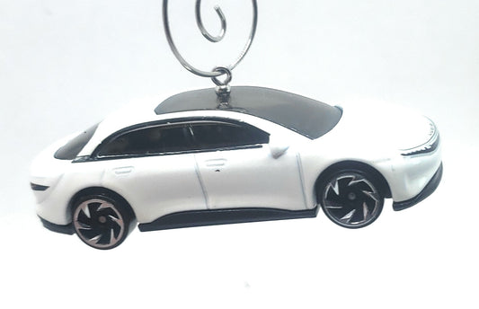 Lucid Air White Christmas Ornament