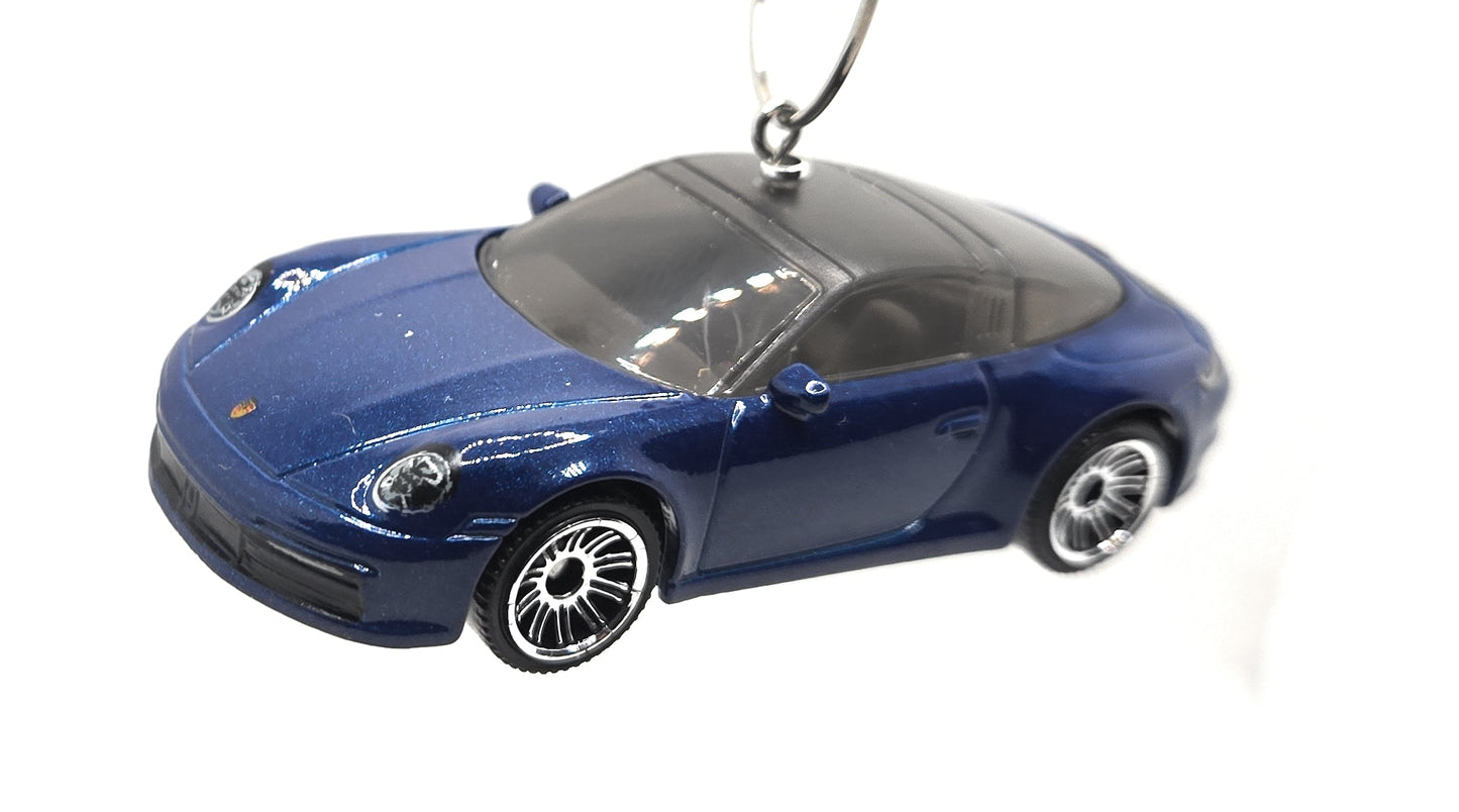 Porsche 911 Targa 4 Blue Christmas Ornament