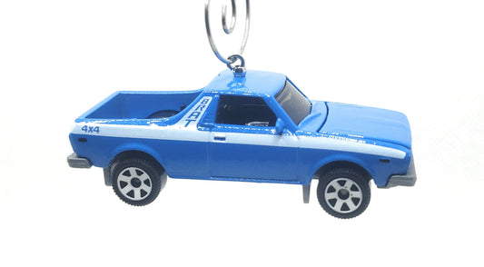 1978 Subaru Brat Blue White Stripe Christmas Ornament