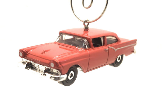 1957 Ford Custom 300 Red Christmas Ornament