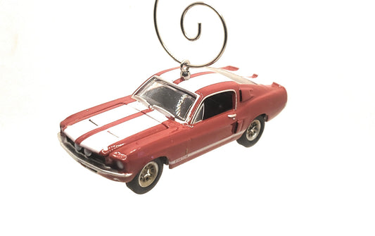 1967 Shelby GT-500 Red White Stripe Christmas Ornament