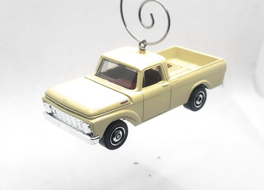 1963 Ford F-100 Pickup Truck Beige Christmas Ornament