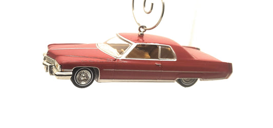 1973 Cadillac Coupe Deville Red Christmas Ornament