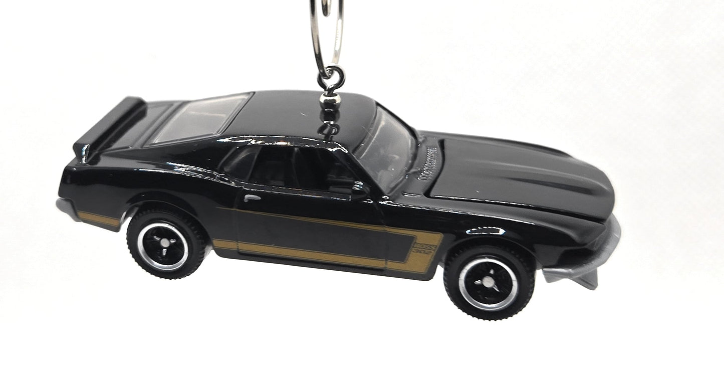 1969 Ford Mustang Boss 302 Black Christmas Ornament