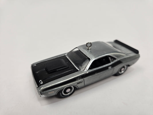 1970 Dodge Challenger TA Silver Christmas Ornament