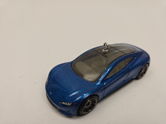 2020 Tesla Roadster Blue Christmas Ornament