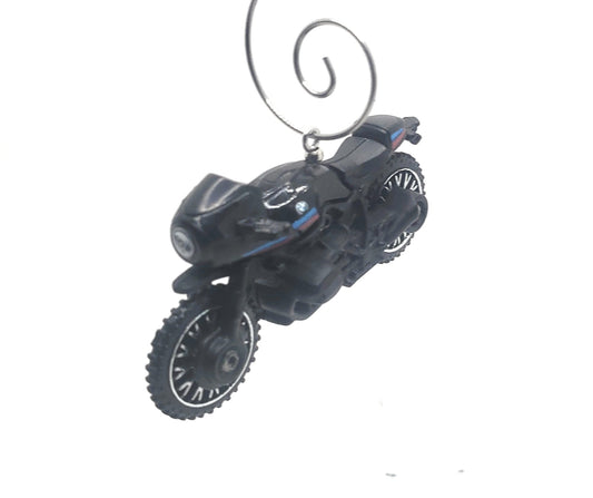 BMW R NineT Racer Motorcycle Black Christmas Ornament