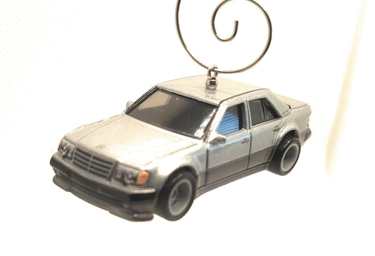 Mercedes-Benz 500E Silver Christmas Ornament