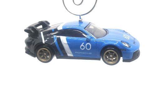 Porsche 911 GT3 Number 60 Blue Christmas Ornament