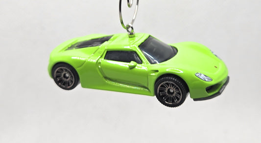 Porsche 918 Spyder Lime Green Christmas Ornament