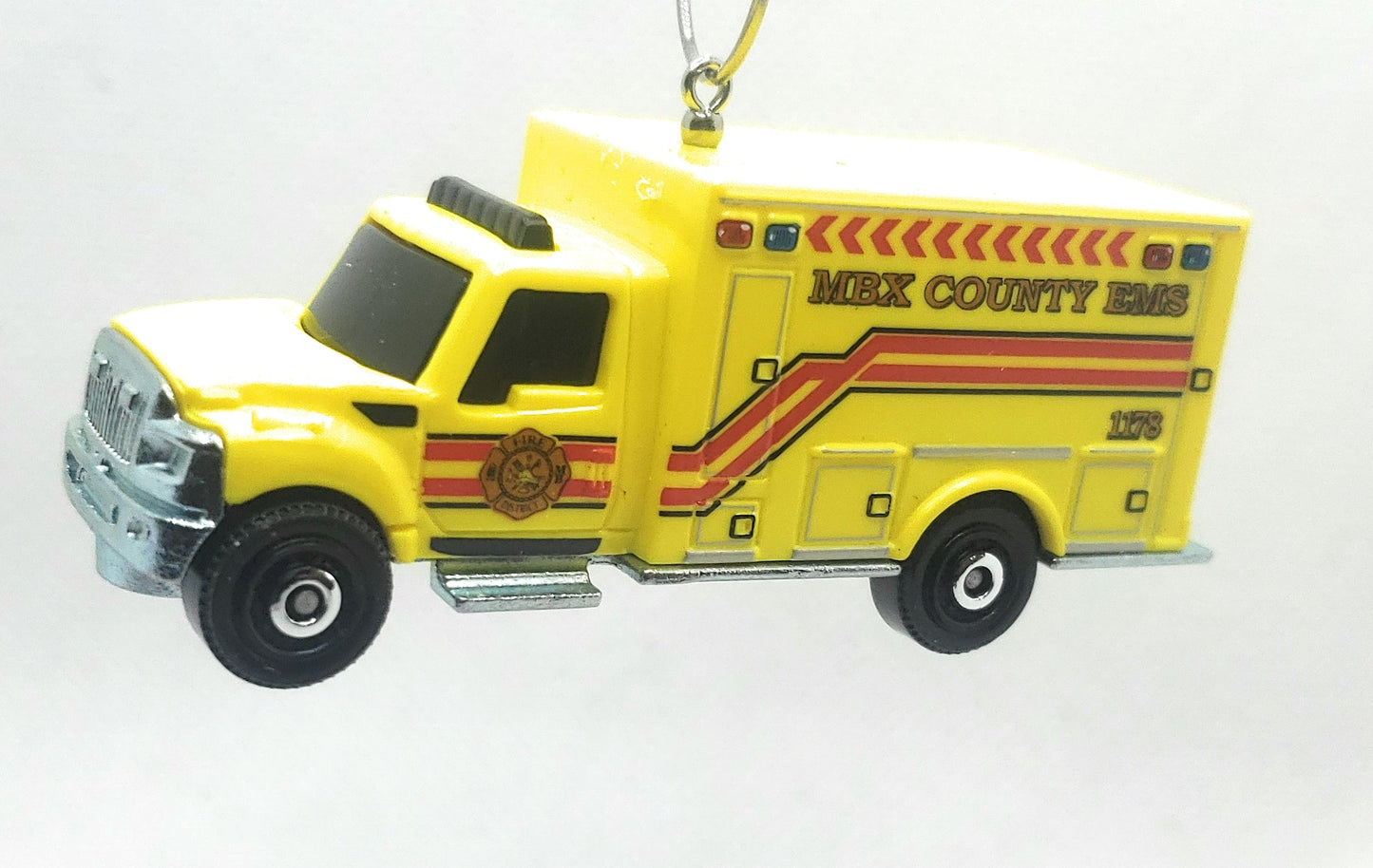 Fire Rescue Amulance Yellow Christmas Ornament