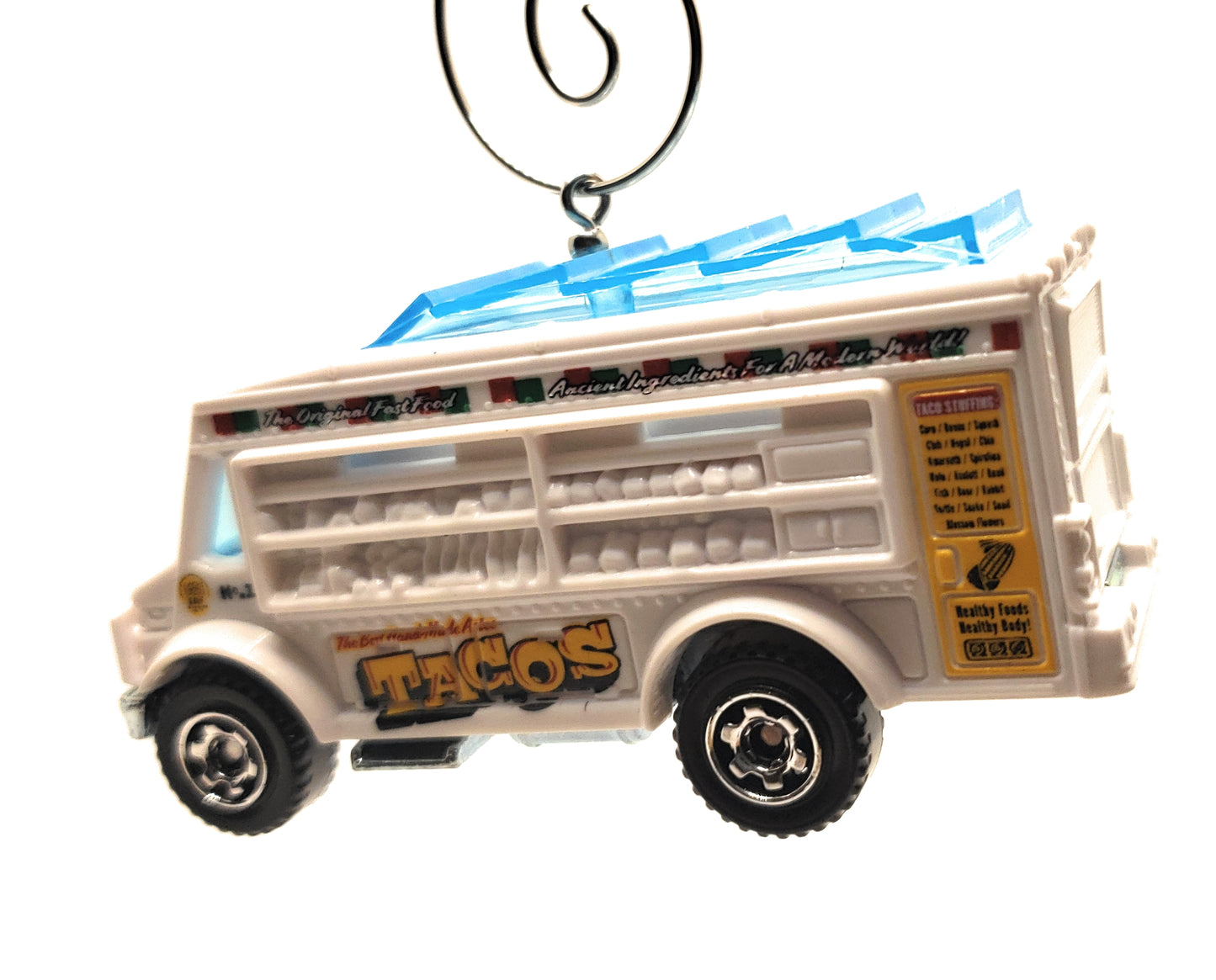 Chow Wagon Taco Truck Food Christmas Ornament 1:64 White