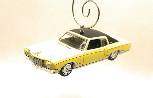 1971 Chevy Monte Carlo Lowrider Yellow Christmas Ornament