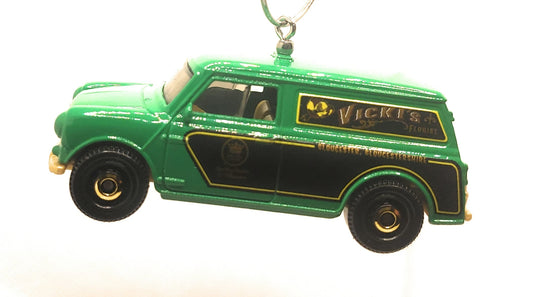 Austin Mini Van Green Christmas Ornament