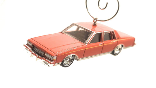 1989 Chevy Caprice Classic Lowrider Red Christmas Ornament