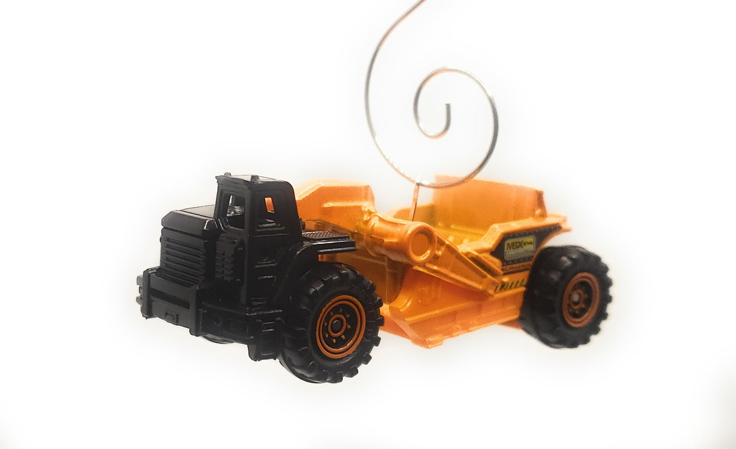 Earth Mover Road Scraper Tractor Yellow Christmas Ornament