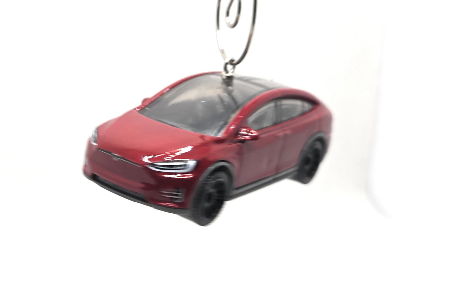 Tesla Model X Red Christmas Ornament