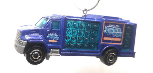 Bottled Water Delivery Truck Blue Christmas Ornament