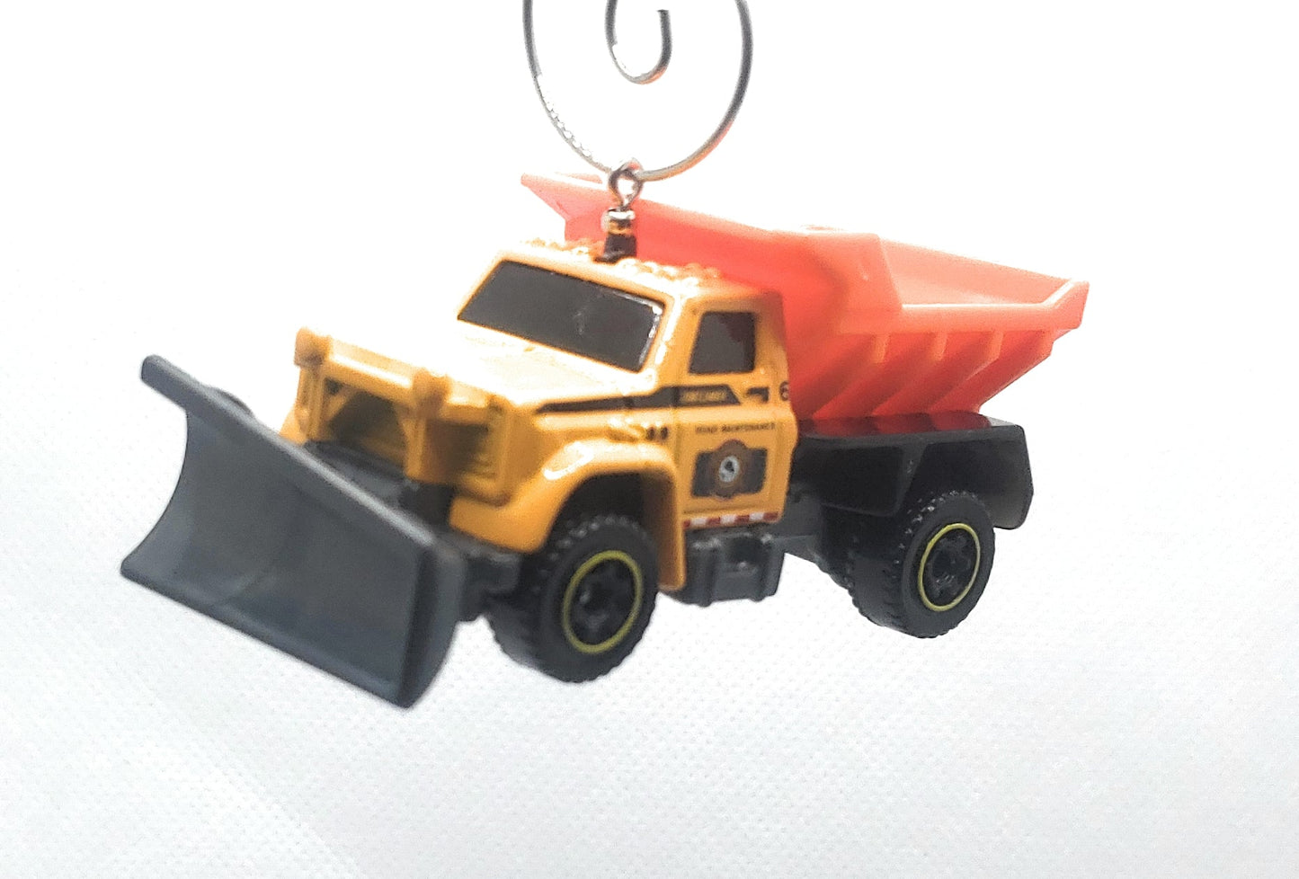 Plow Master 6000 Snow Plow Truck Yellow Orange Christmas Ornament