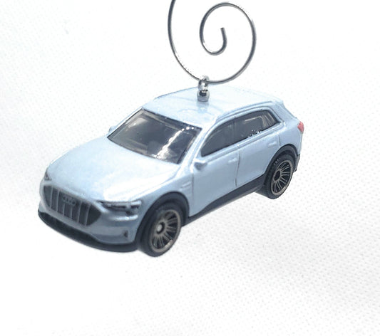 Audi E-Tron Gray Blue Christmas Ornament