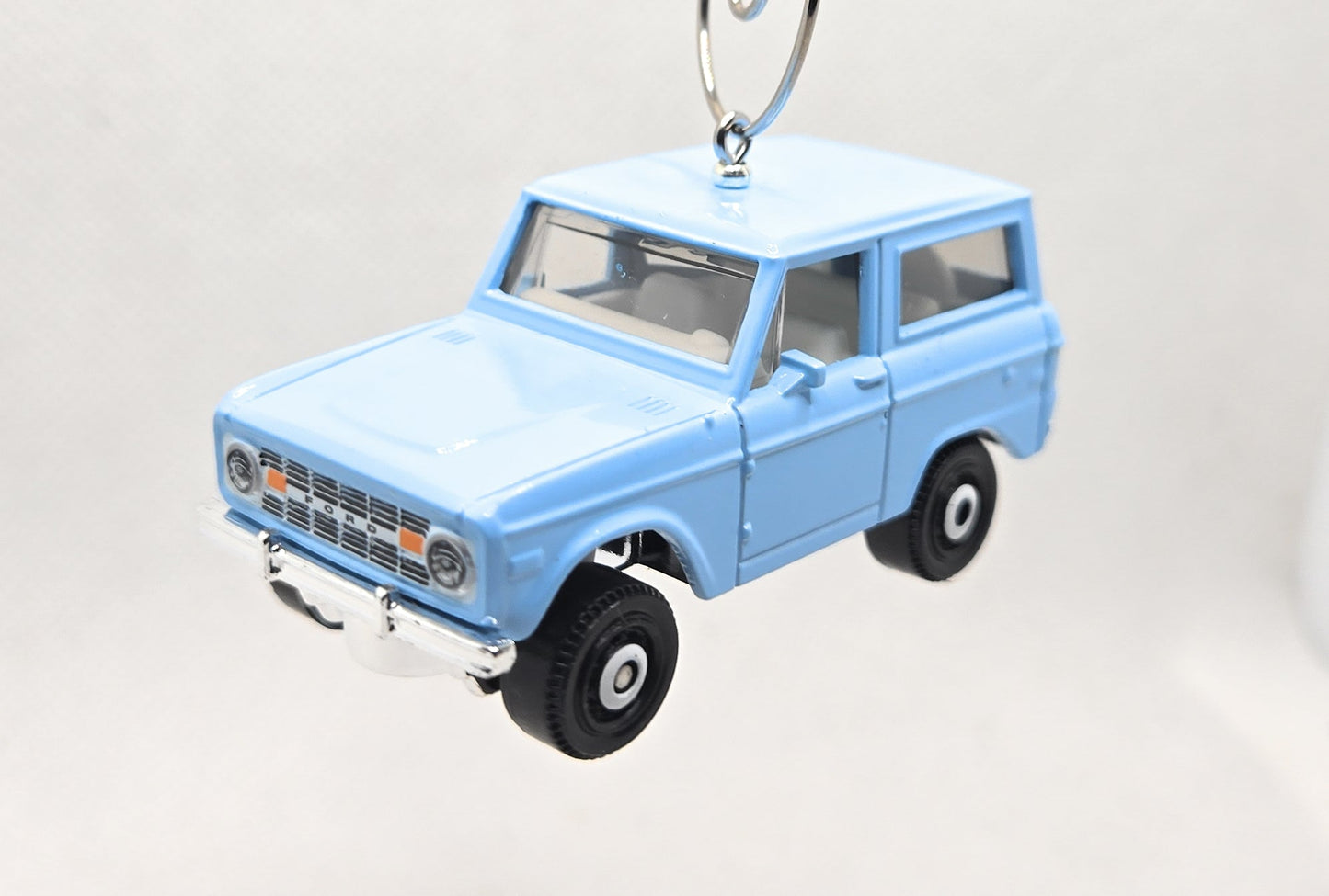 1970 Ford Bronco Light Blue Christmas Ornament