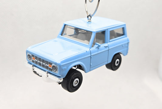 1970 Ford Bronco Light Blue Christmas Ornament