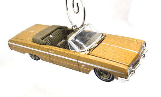 1964 Chevy Impala Lowrider Gold Christmas Ornament