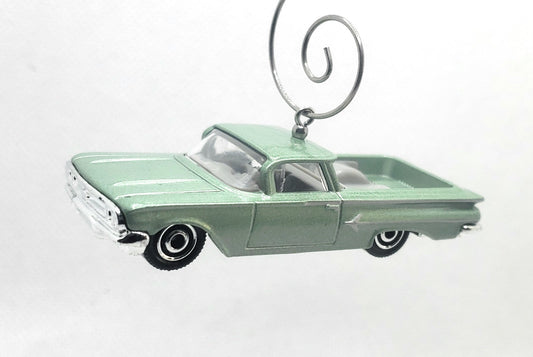 1960 Chevy El Camino Green Christmas Ornament