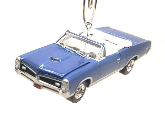 1967 Pontiac GTO Convertible Blue Christmas Ornament