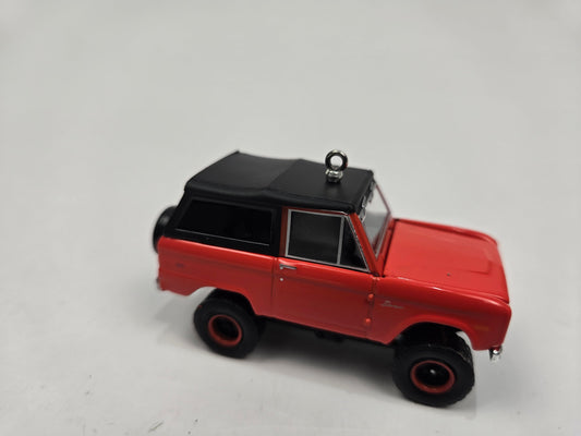 1969 Ford Bronco Red Black Christmas Ornament