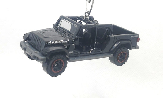 Jeep Gladiator Black with Red Christmas Ornament