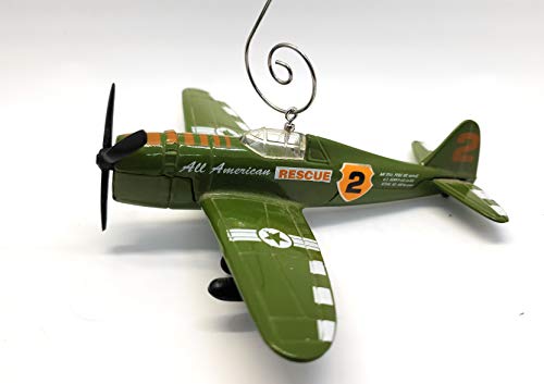 Republic P-47D Thunderbolt Jet Aircraft Custom  Green Stripes Christmas Ornament