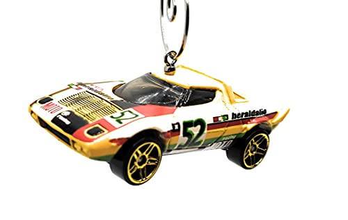 Lancia Strato Yellow with Dark Windows Christmas Ornament