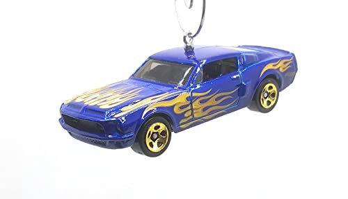 1968 Shleby GT500 Blue Gold Flames Christmas Ornament