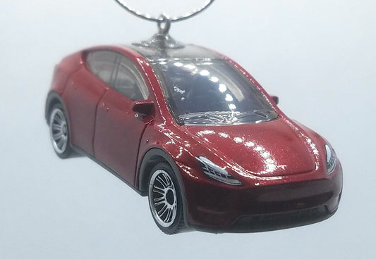 Tesla Model Y Red Christmas Ornament