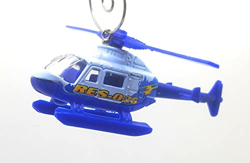 Pontoon Helicopter Blue Light Blue Christmas Ornament