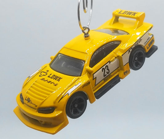 LB Super Silhouette Nissan Silvia (S15) Yellow White Black Christmas Ornament