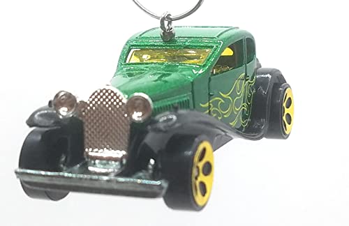 1932 Bugatti Type 50 Dark Green Yellow Flames Christmas Ornament