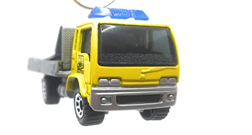 Flatbed Tow Truck Yellow Gray Christmas Ornament