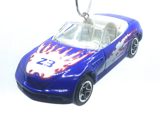 BMW Z3 Convertible Blue White Christmas Ornament